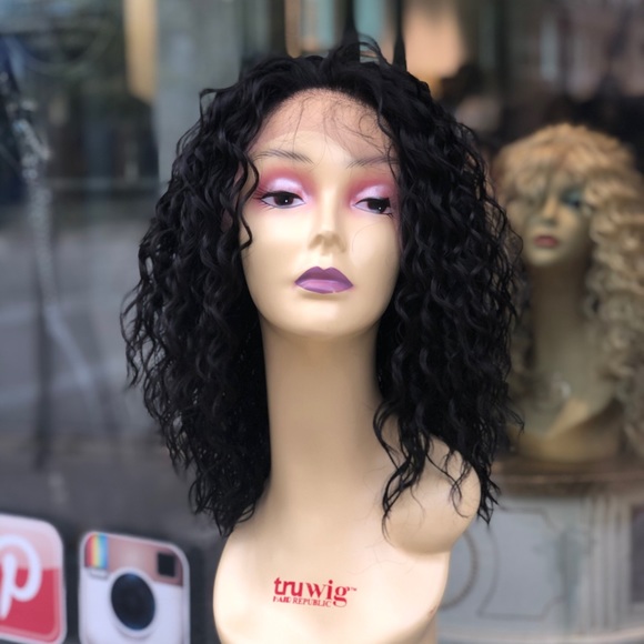 Black curly Freepart Wig 2020 beautiful curly